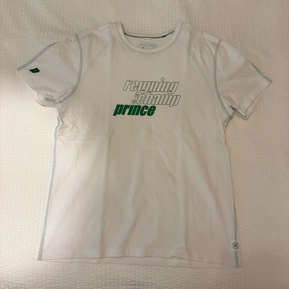 Reigning Champ x Prince White and Green Tee